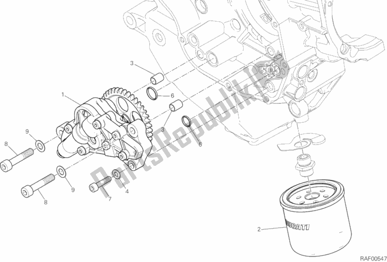 Tutte le parti per il Filtri E Pompa Dell'olio del Ducati Monster 1200 USA 2020